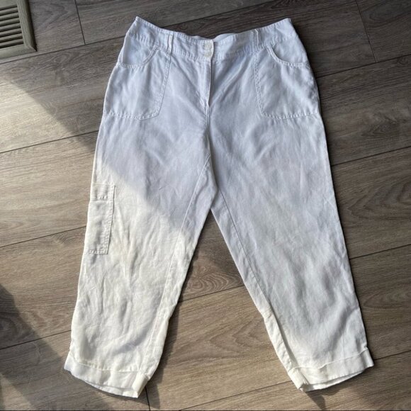 Chico’s Linen Relaxed Fit Cropped Length Pants - Picture 3 of 16